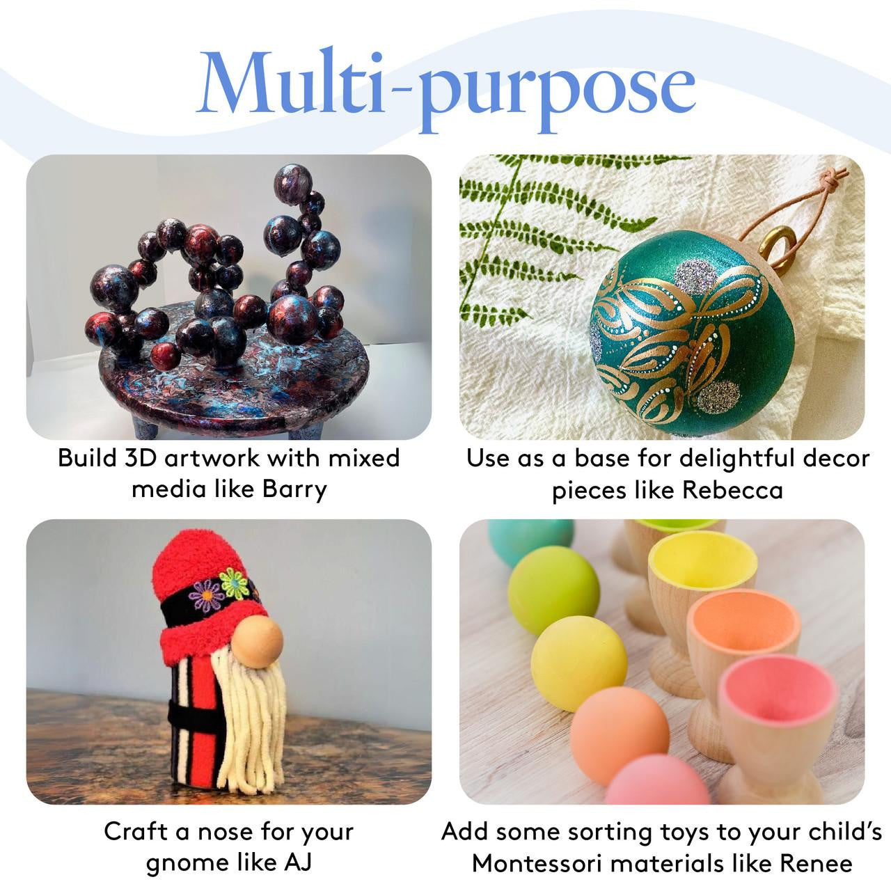 Woodpeckers Crafts 1-1/2" Round Wood Ball