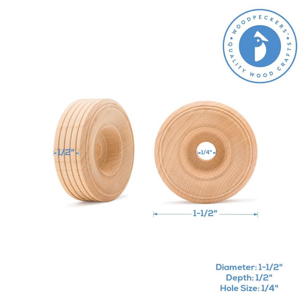 Woodpeckers Crafts 1-1/2" Treaded Wheel