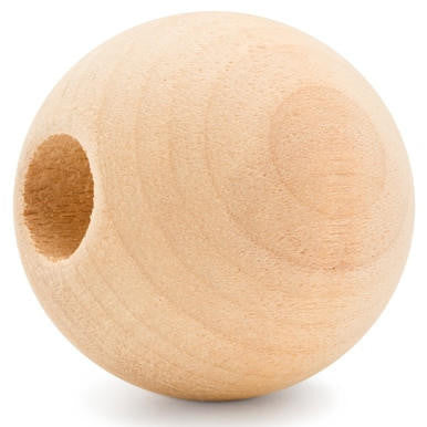 Woodpeckers Crafts 1-1/2" Wood Ball Bead, 1/2" Hole