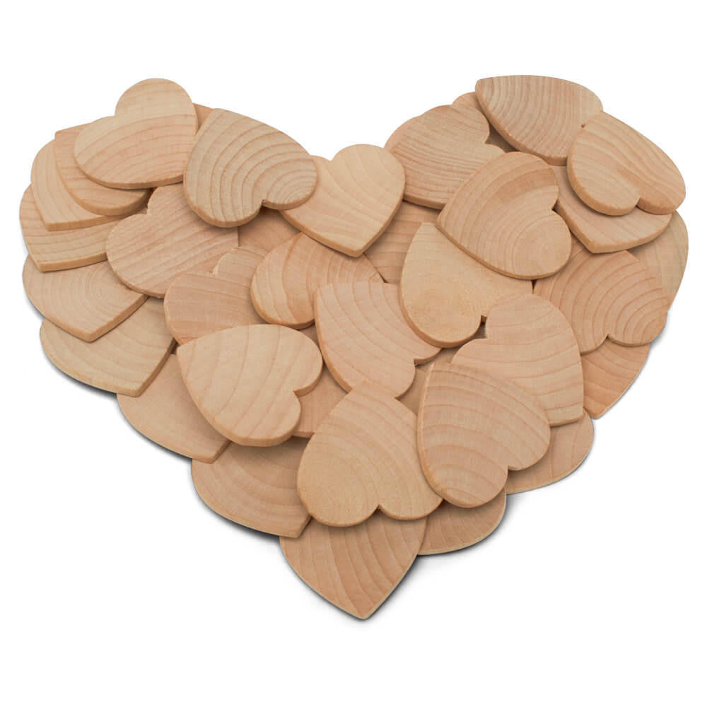 1-1/2" Wood Heart Cutout, 1/4" thick