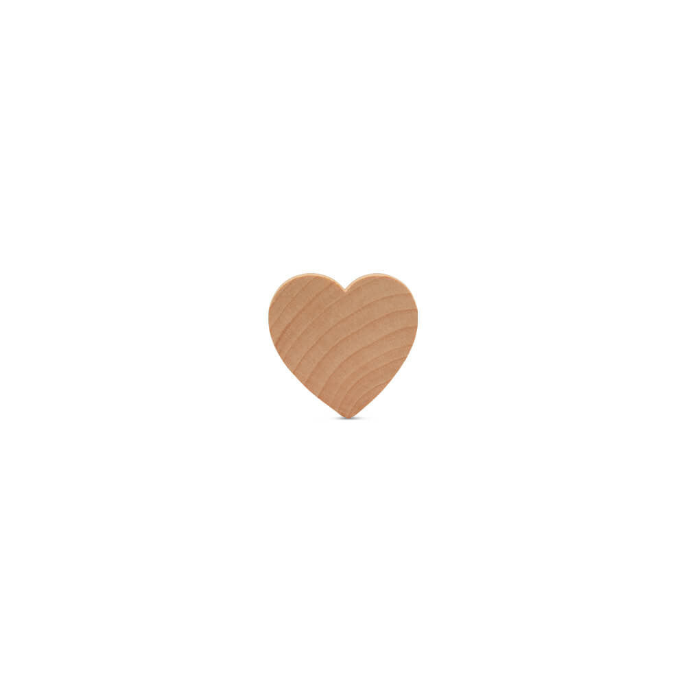 1-1/2" Wood Heart Cutout, 1/4" thick