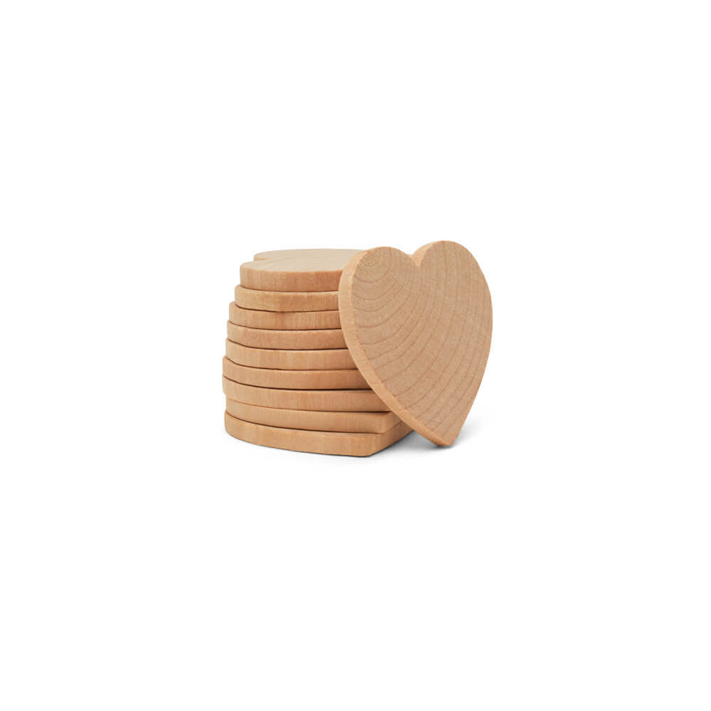 1-1/2" Wood Heart Cutout, 1/4" thick
