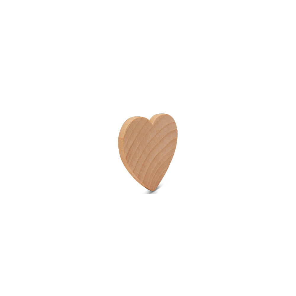 1-1/2" Wood Heart Cutout, 1/4" thick