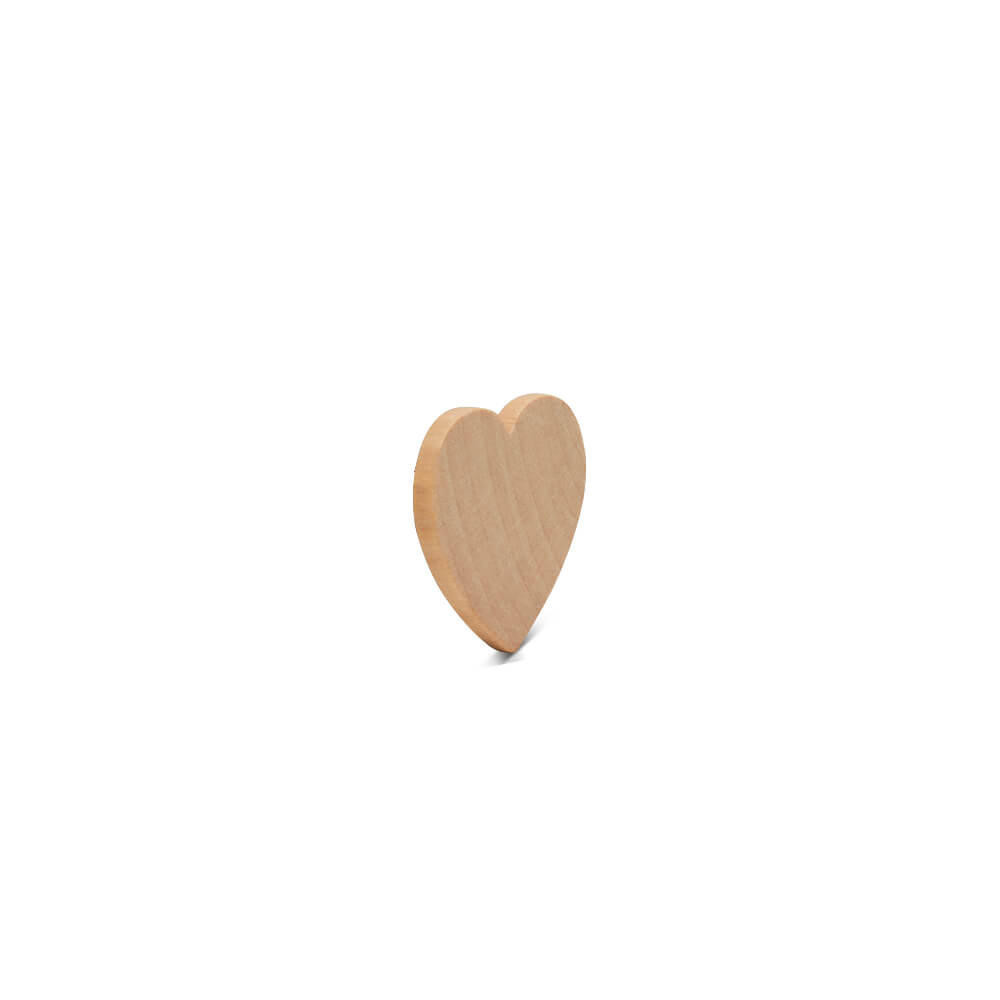 1-1/2" Wood Heart Cutout, 1/8" Thick