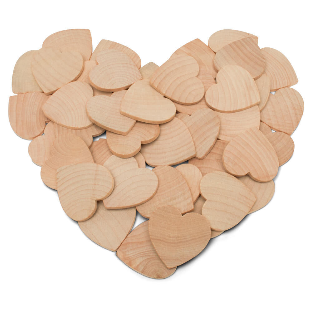 1-1/2" Wood Heart Cutout, 1/8" Thick
