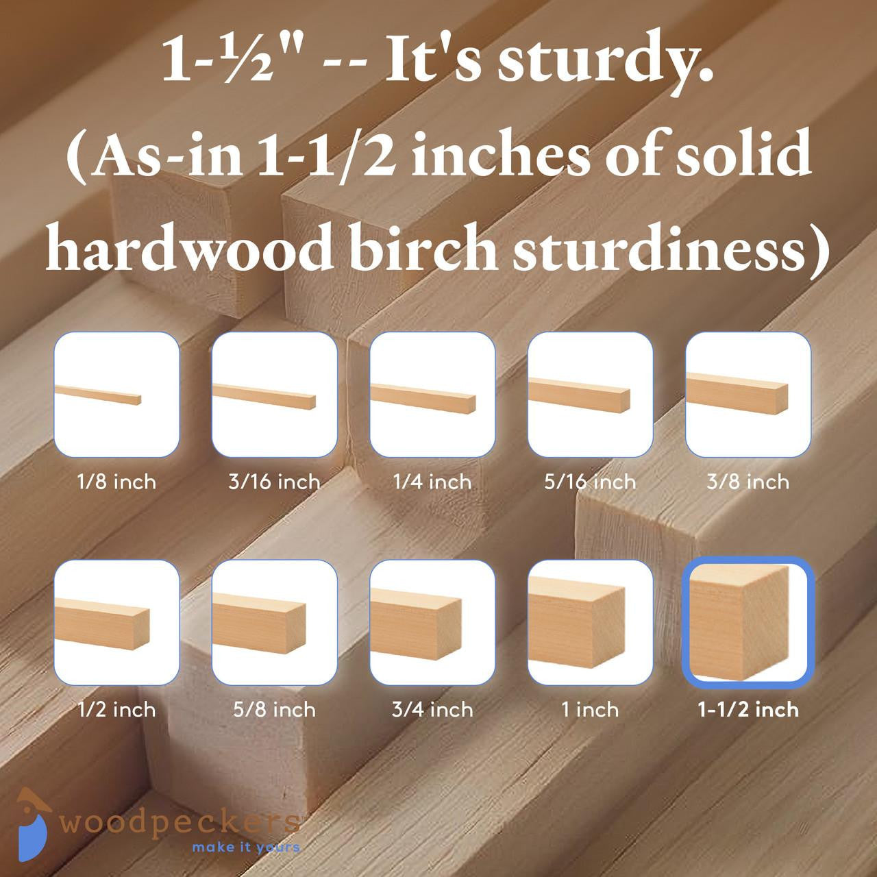 Woodpeckers Crafts 1-1/2" x 36" Square Dowel