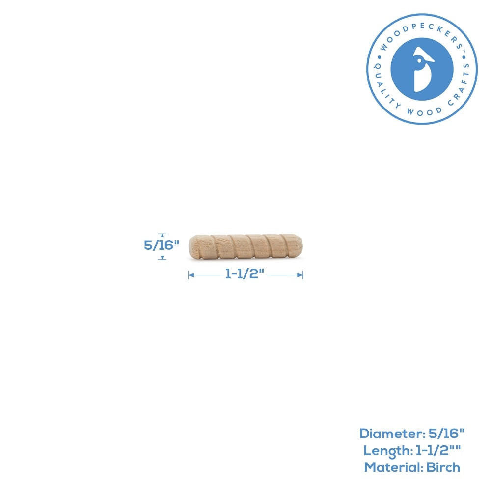 Woodpeckers Crafts 1-1/2" x 5/16" Spiral Dowel Pin