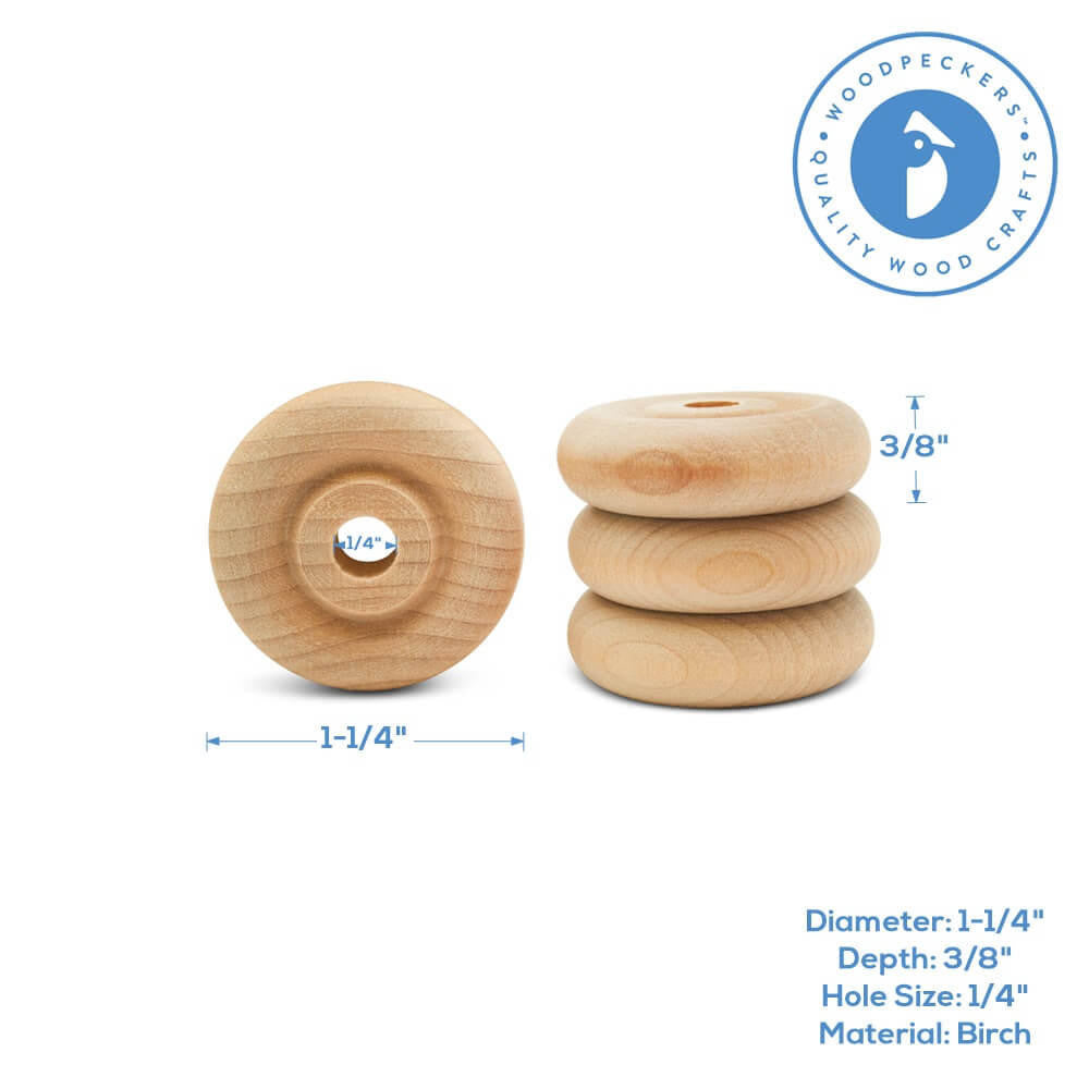 Woodpeckers Crafts 1-1/4" Classic Wheel, 3/8" Thickness