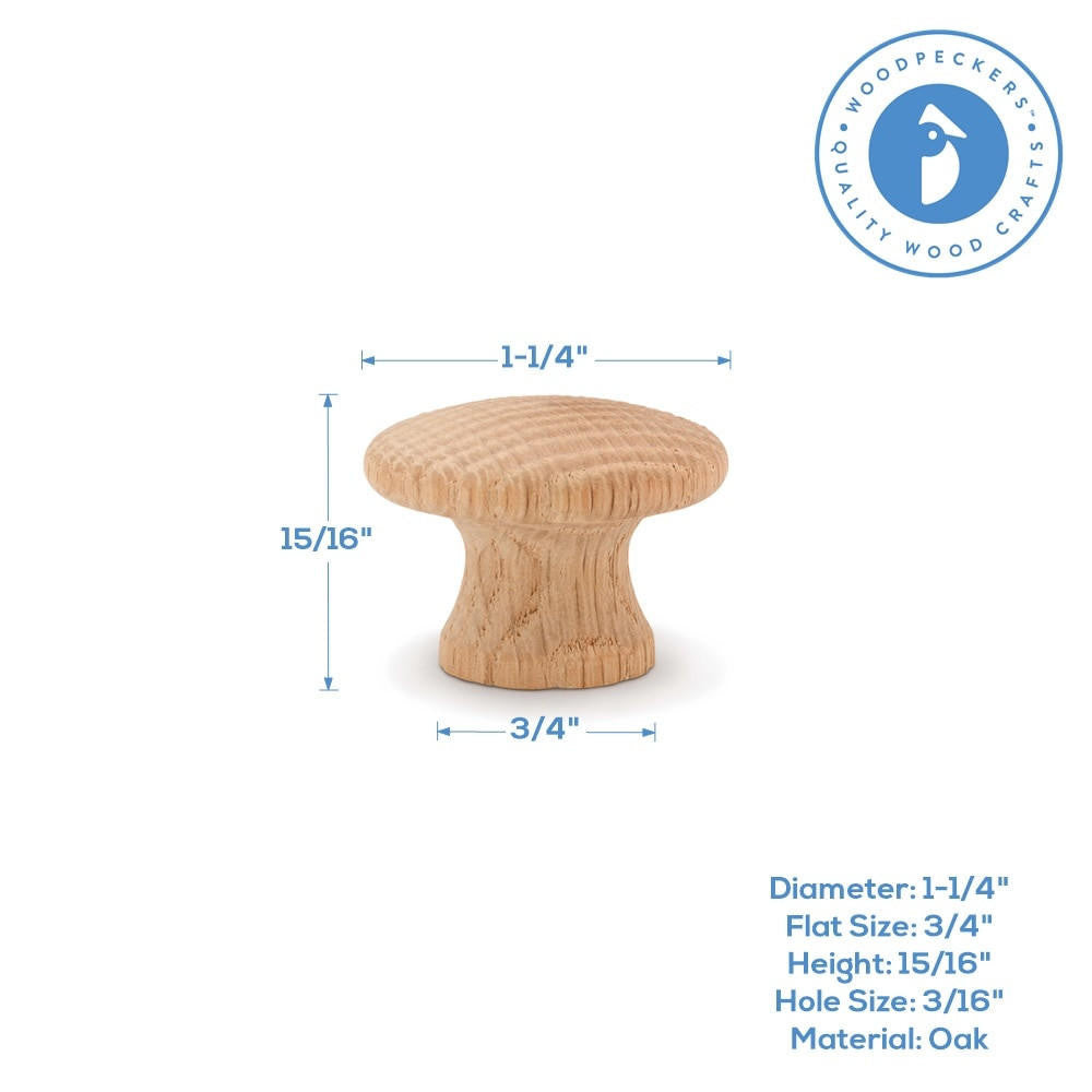 1-1/4" Oak End Grain Knob