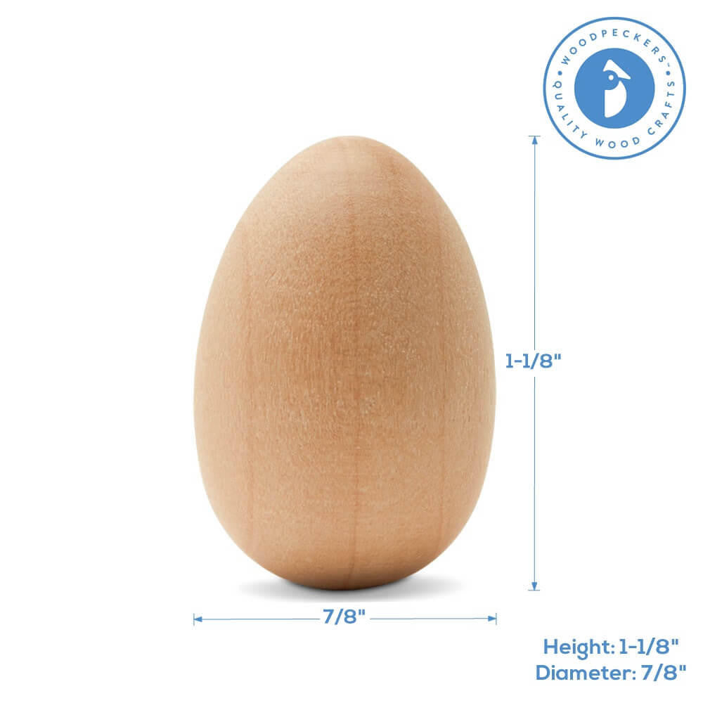 Woodpeckers Crafts 1-1/8" Unfinished Wooden Egg