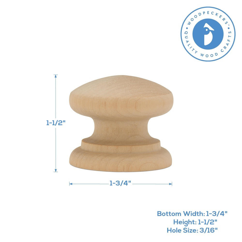 1-3/4" British Wood Knob