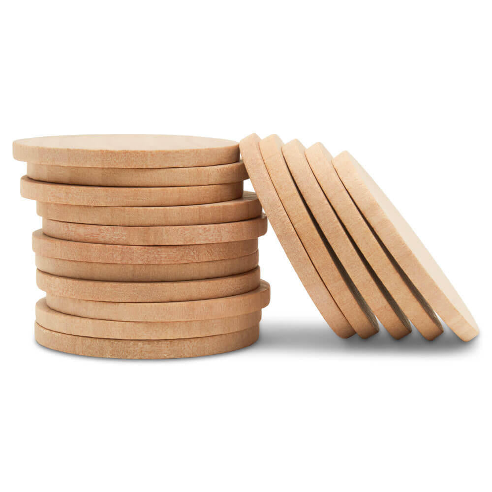 Woodpeckers Crafts 1-3/4" x 1/8" Thick, Wooden Circle Cut Out