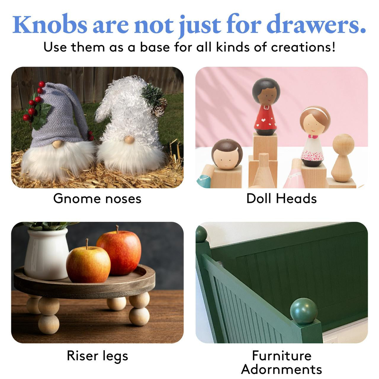 Woodpeckers Crafts 1" Wooden Ball Knob