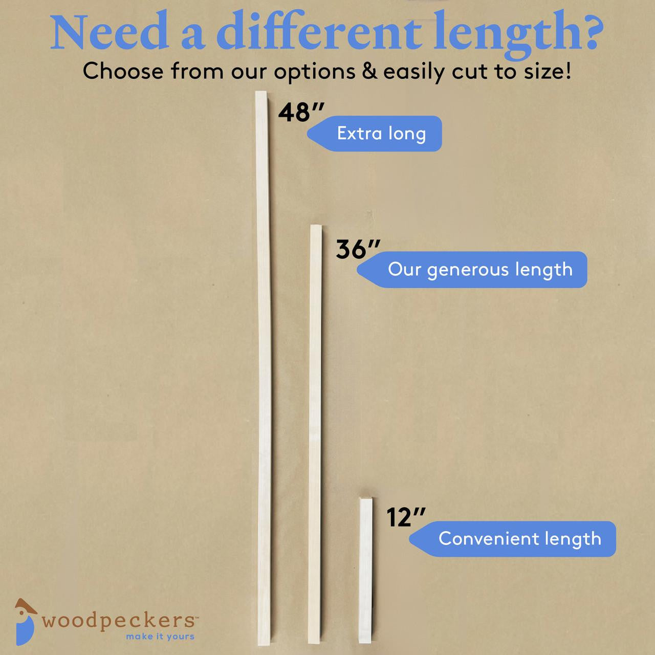 Woodpeckers Crafts 1" x 48" Square Dowel