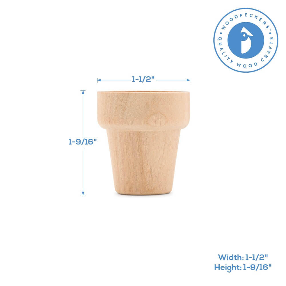 Woodpeckers Crafts 1.5" Flower pot