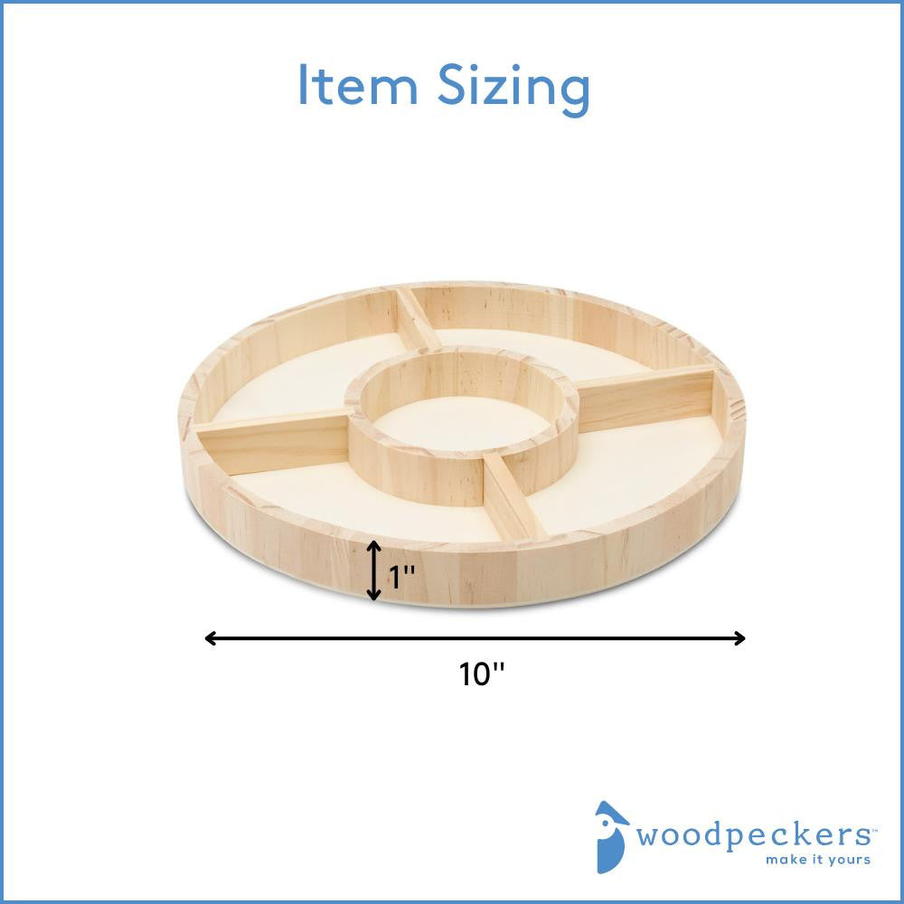 Woodpeckers Crafts 10 Round Candy Tray, 5 Part