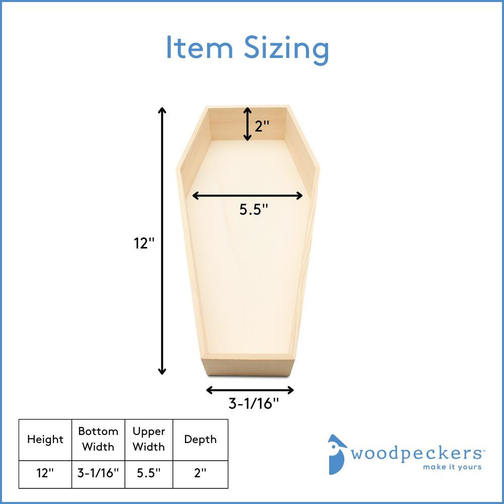 12" Deep Coffin Tray