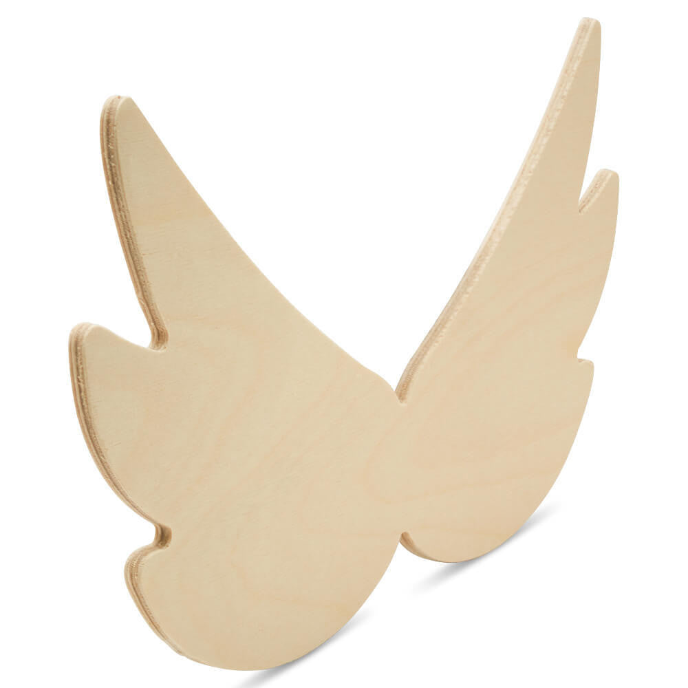 12" Wood Angel Wings Cutout, 12" x 7" x 1/4"