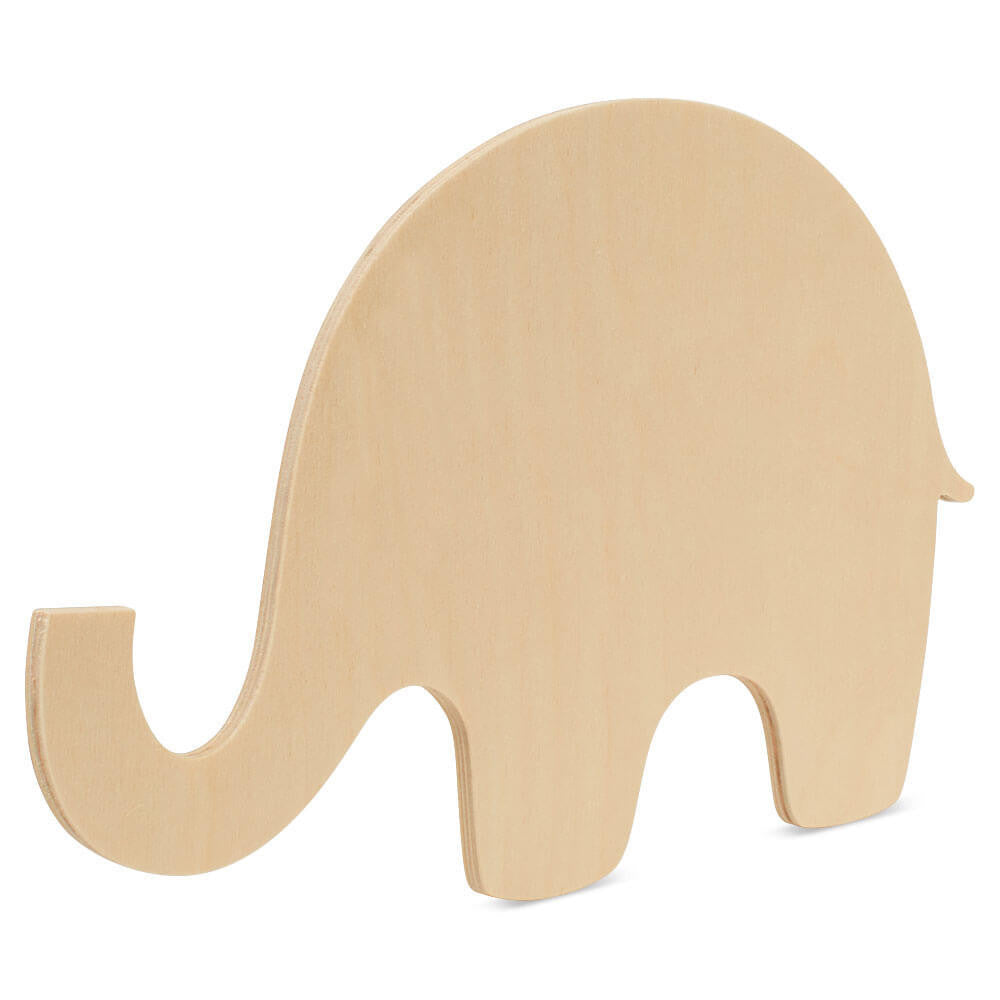 Woodpeckers Crafts 12" Wood Baby Elephant Cutout, 12" x 7.75" x 1/4"