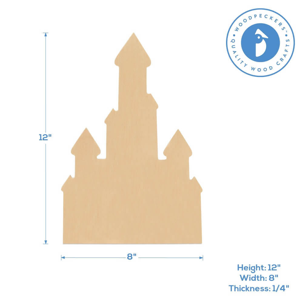 Woodpeckers Crafts 12" Wood Castle Cutout, 12" x 8" x 1/4"