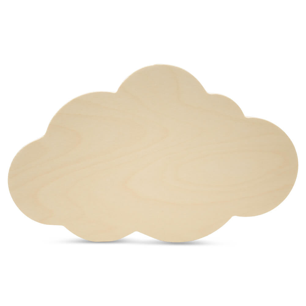 12" Wood Cloud Cutout, 12" x 7.5" x 1/4"
