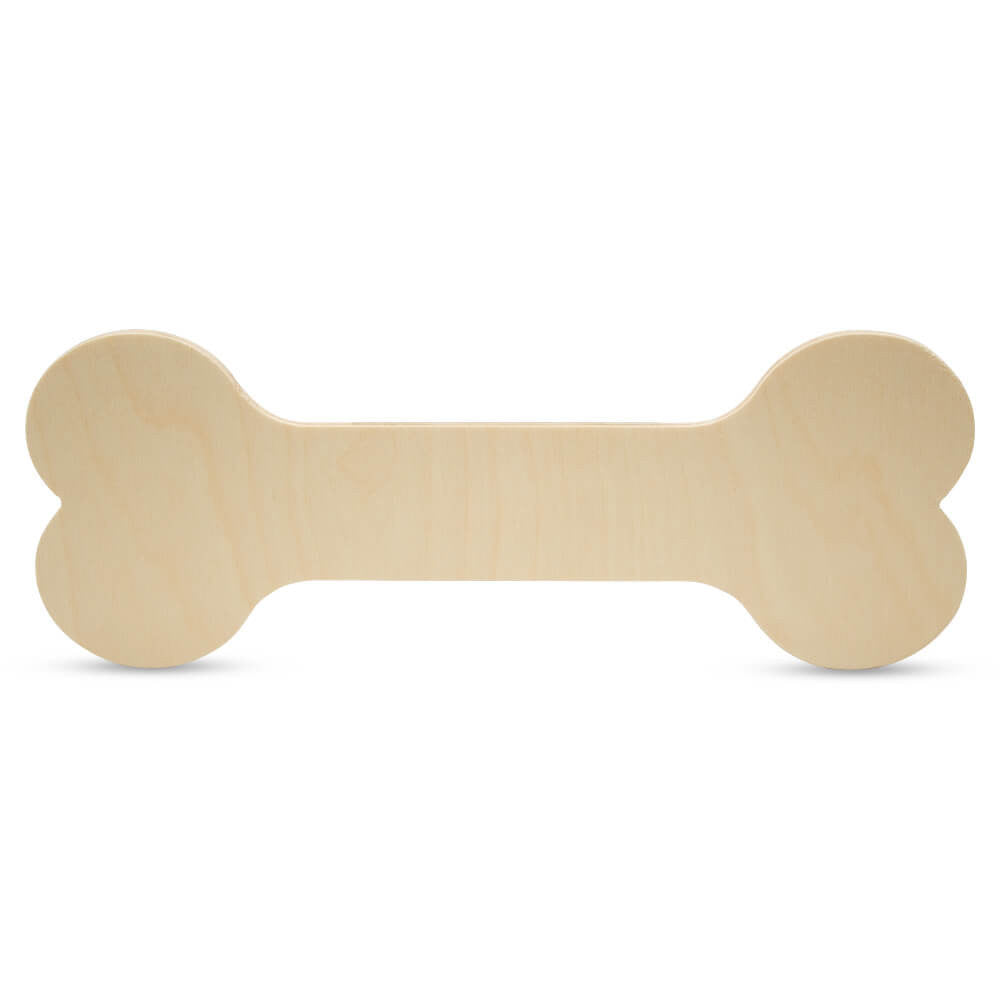 12" Wood Dog Bone Cutout, 12" x 4-3/8" x 1/4"