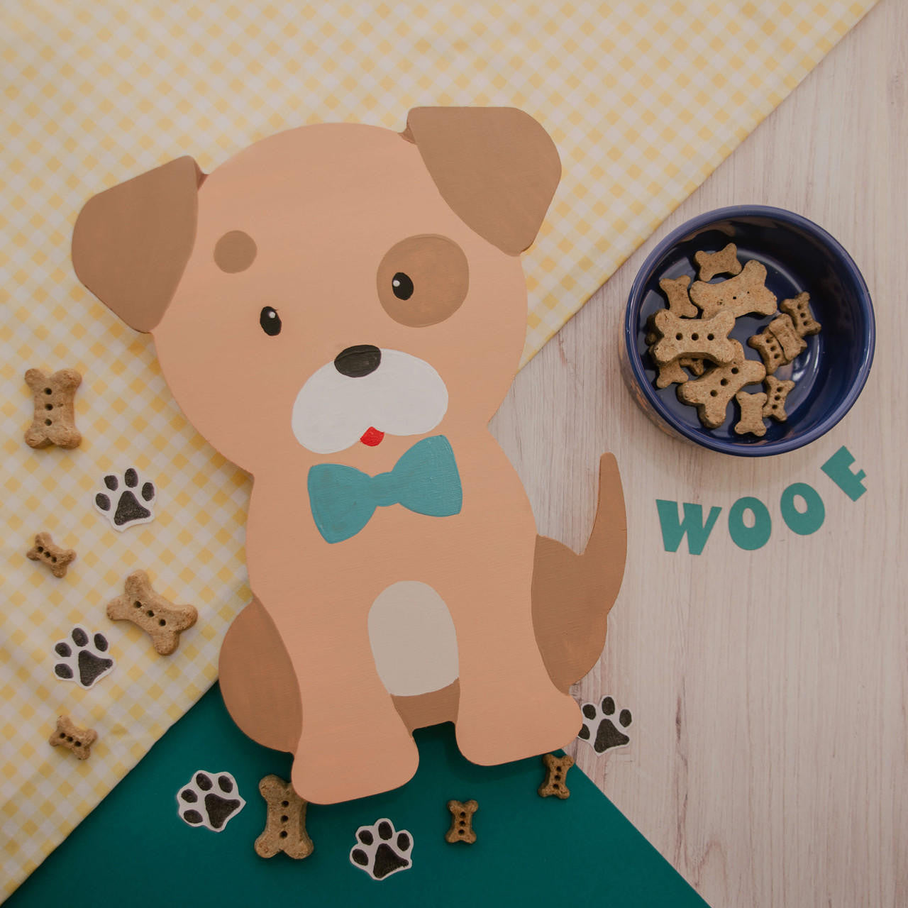 12" Wood Dog/Puppy Cutout, 12" x 9" x 1/4"