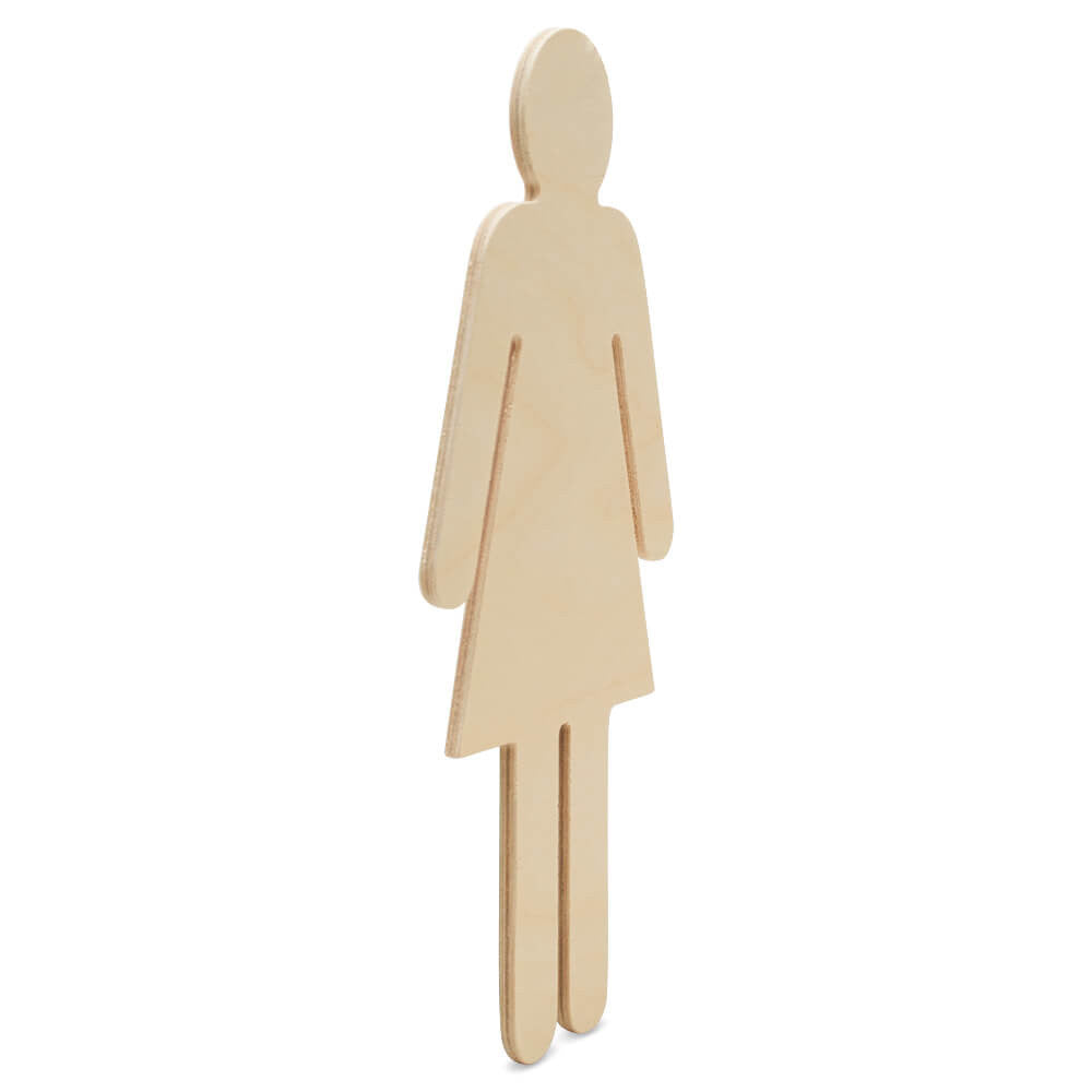 Woodpeckers Crafts 12" Wood Female Cutout, 12" x 5-5/8" x 1/4"