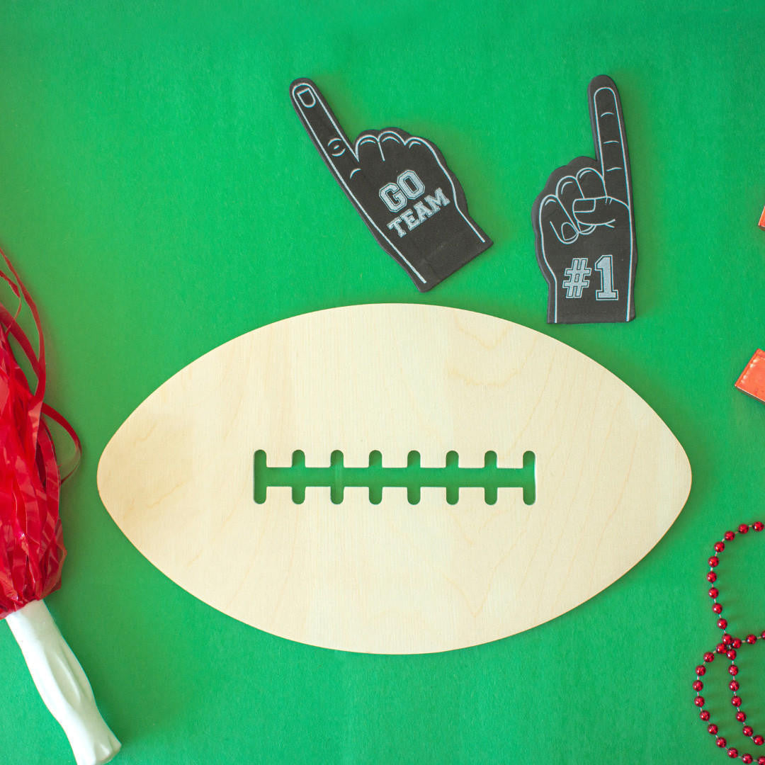 12" Wood Football Cutout, 12" x 7" x 1/4"