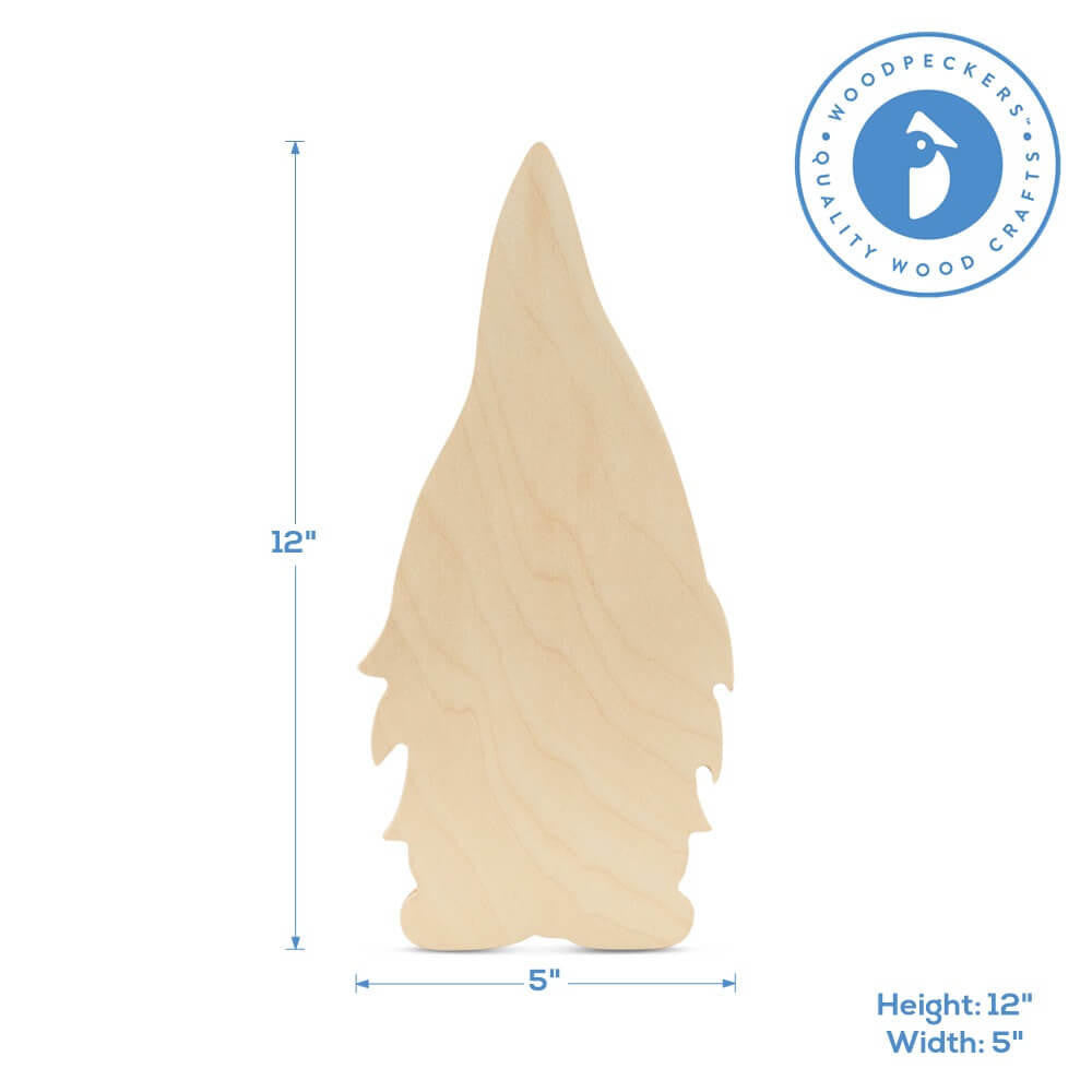 Woodpeckers Crafts 12" Wood Gnome Cutout, 12"