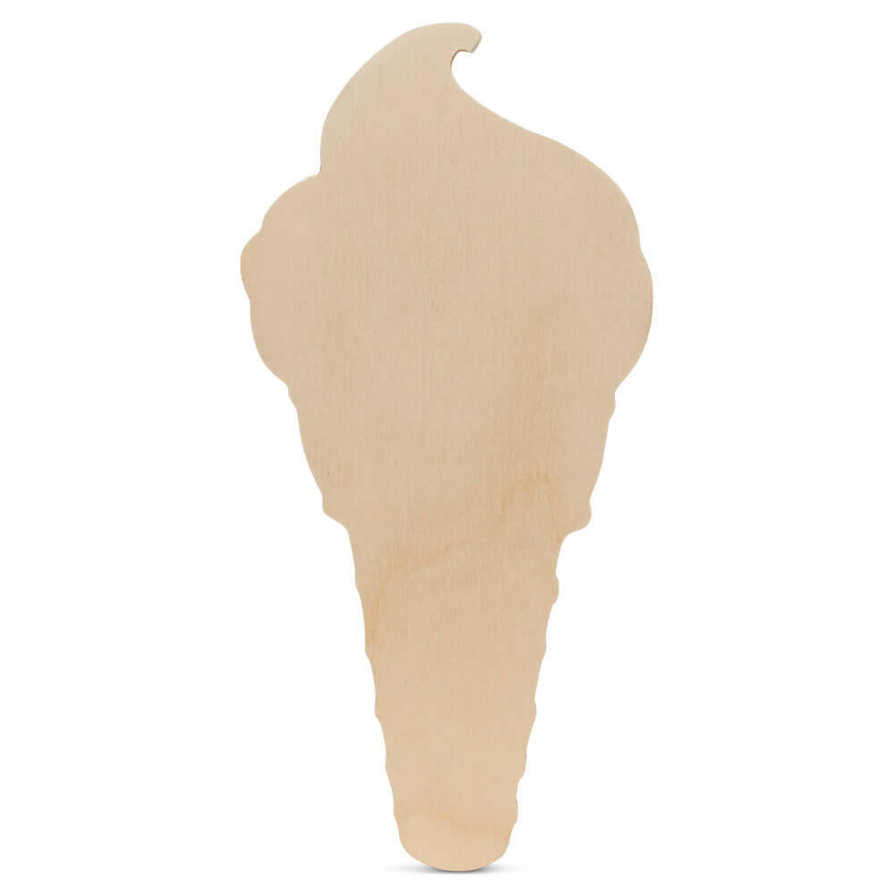 Woodpeckers Crafts 12" Wood Ice Cream Cone Cutout, 12" x 5.8" x 1/4"