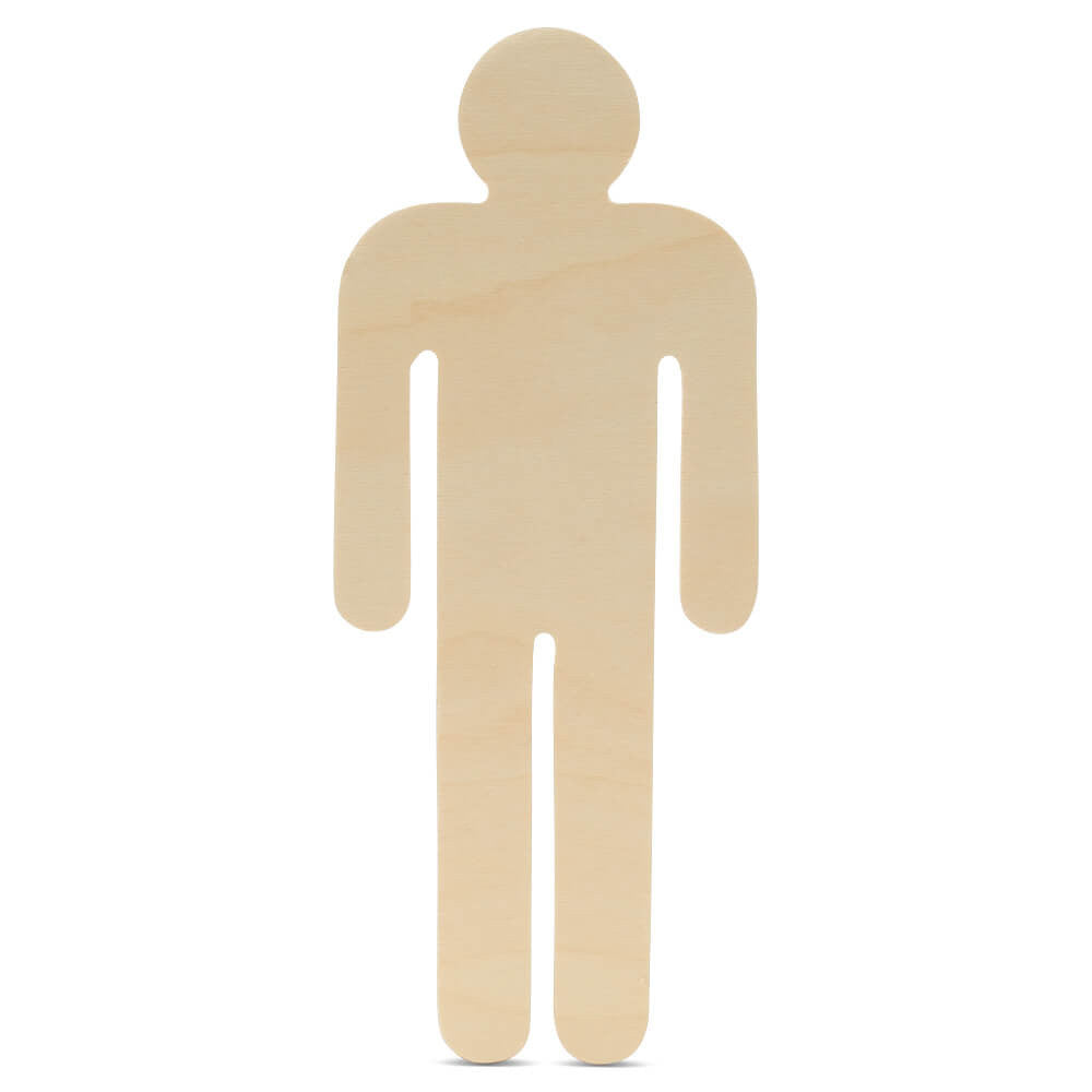 12" Wood Male Cutout, 12" x 4-7/8" x 1/4"
