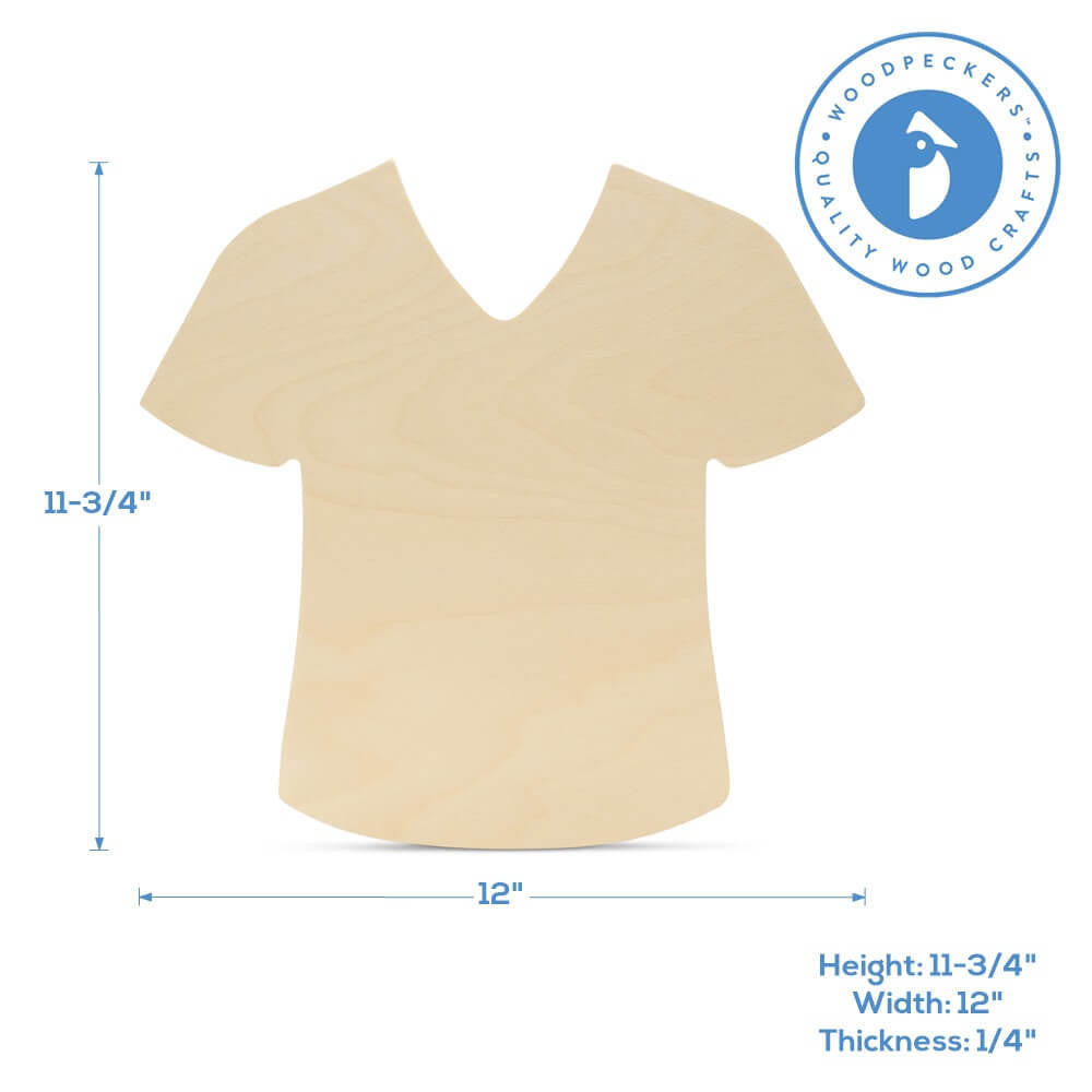 Woodpeckers Crafts 12" Wood Nurse Scrub Cutout, 12" x 11.75" x 1/4"