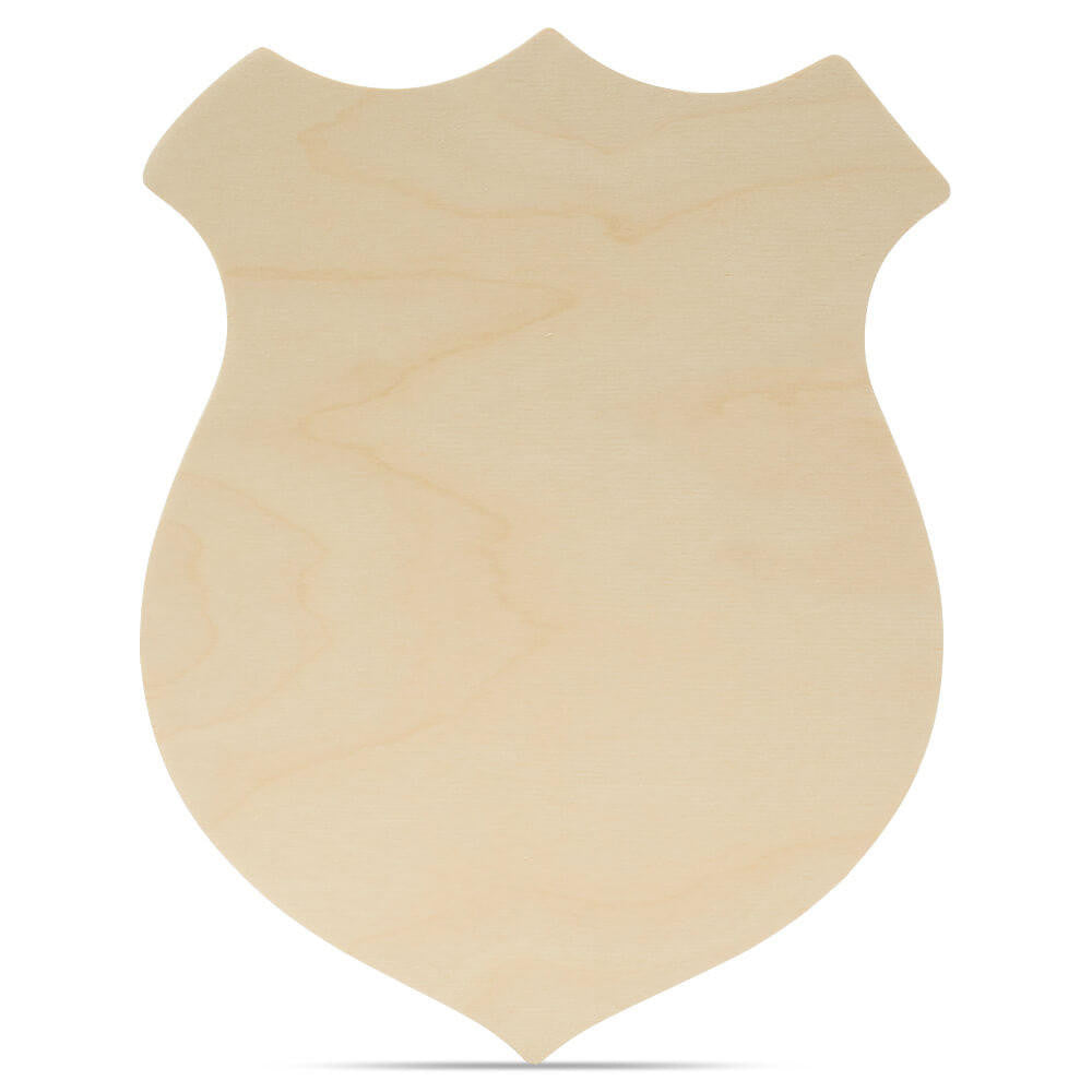 Woodpeckers Crafts 12" Wood Police Badge Cutout, 12" x 9-1/4" x 1/4"