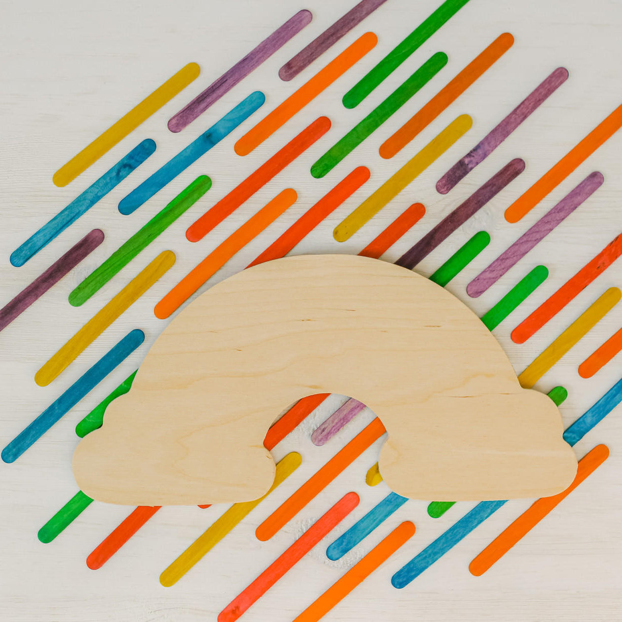 Woodpeckers Crafts 12" Wood Rainbow Cutout, 12" x 6" x 1/4"