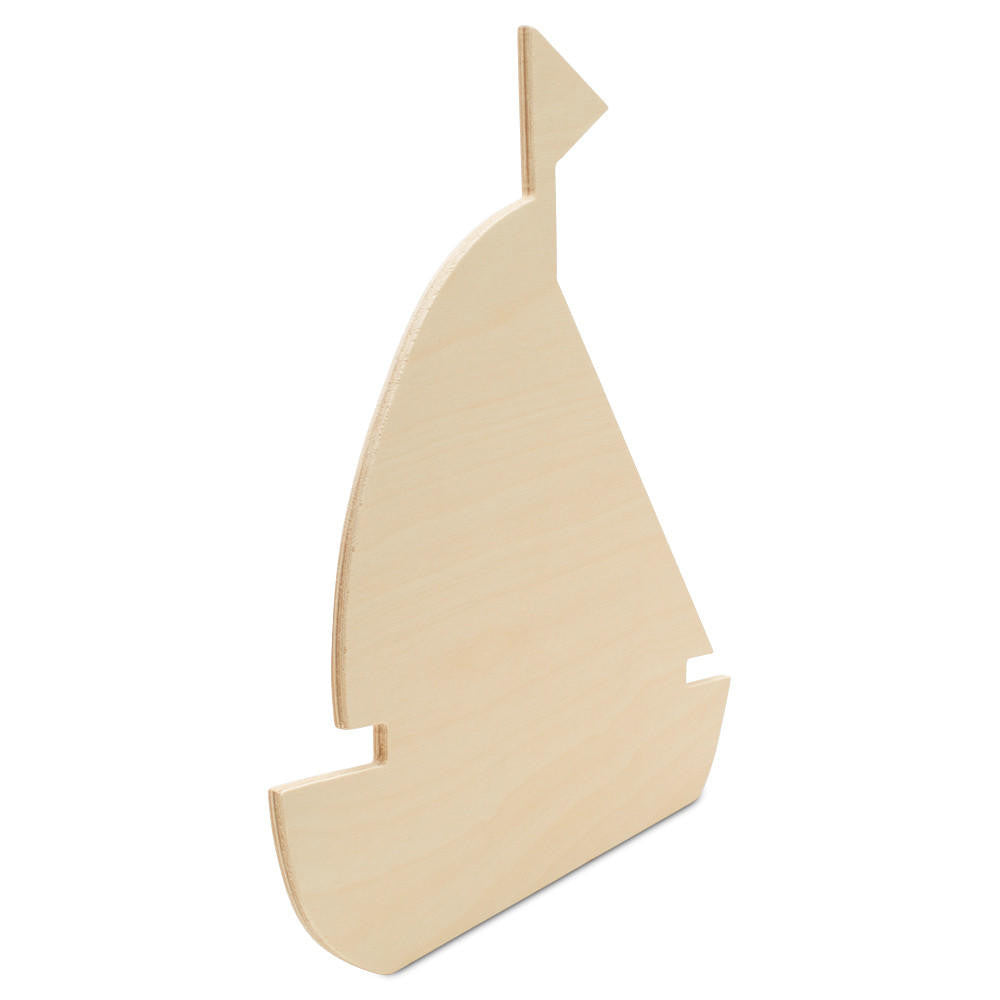 Woodpeckers Crafts 12" Wood Sailboat Cutout, 12" x 12" x 1/4"