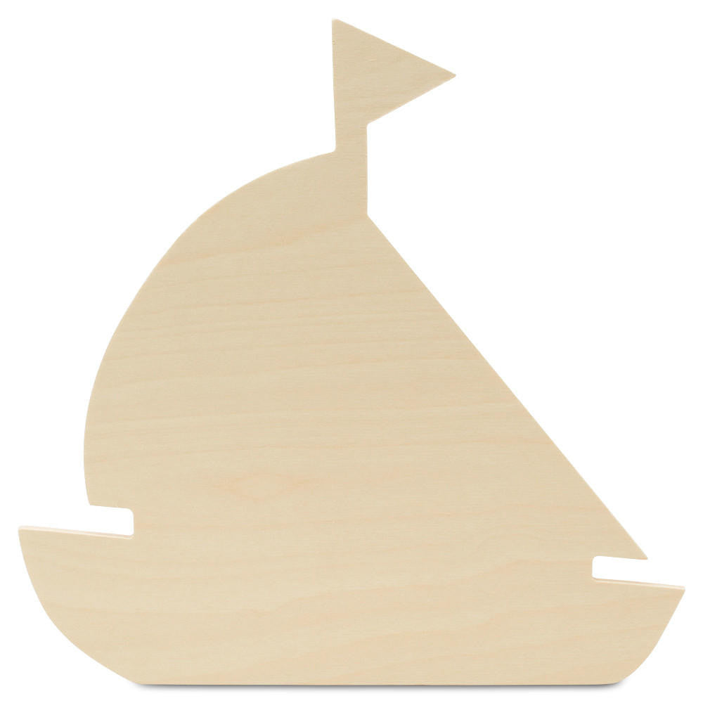 Woodpeckers Crafts 12" Wood Sailboat Cutout, 12" x 12" x 1/4"