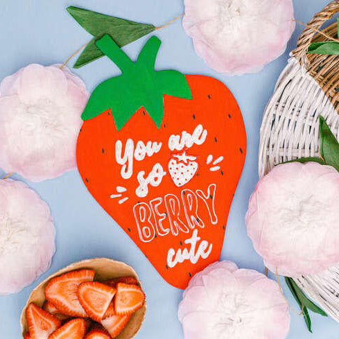 Woodpeckers Crafts 12" Wood Strawberry Cutout, 12" x 7.5" x 1/4"