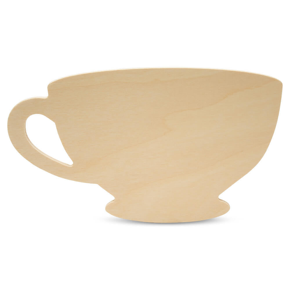 12" Wood Tea Cup Cutout, 12" x 7" x 1/4"