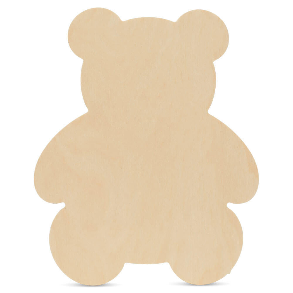Woodpeckers Crafts 12" Wood Teddy Bear Cutout, 12" x 9.75" x 1/4"