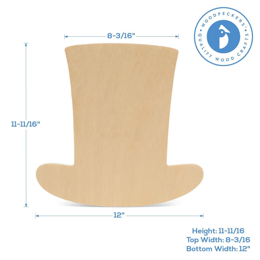 Woodpeckers Crafts 12" Wood Uncle Sam Hat Cutout, 12" x 11.5" x 1/4"