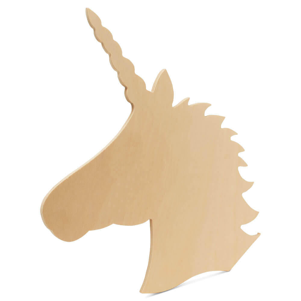 Woodpeckers Crafts 12" Wood Unicorn Cutout, 12" x 13" x 1/4"