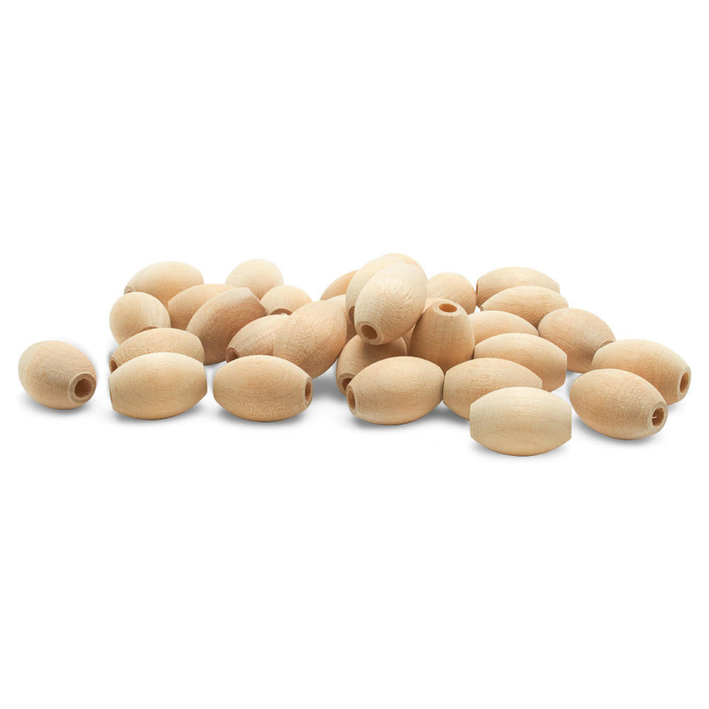 Woodpeckers Crafts 1/2" x 3/4" Wood Oval Bead, 5/32" Hole