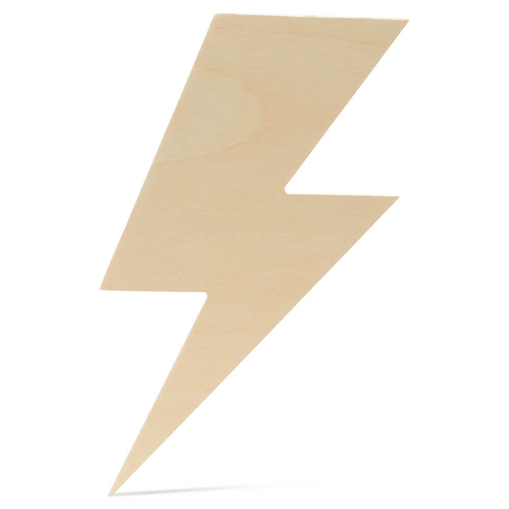 Woodpeckers Crafts 13" Wood Lightning Bolt Cutout, 13" x 7.5" x 1/4"