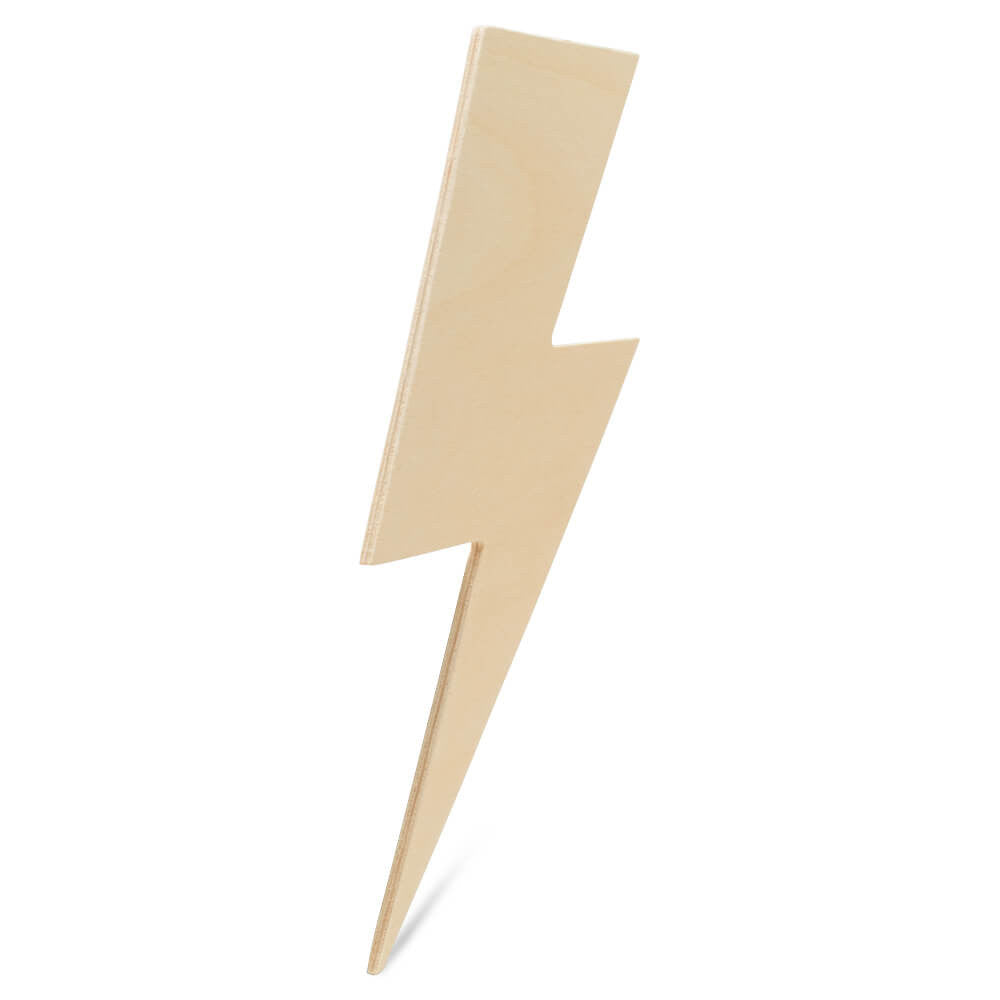Woodpeckers Crafts 13" Wood Lightning Bolt Cutout, 13" x 7.5" x 1/4"