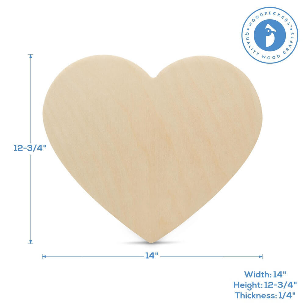 14" Wooden Heart Cutout