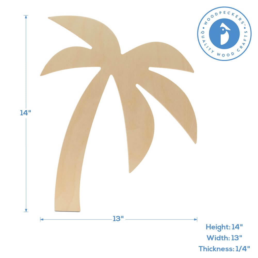 14" Wood Palm Tree Cutout