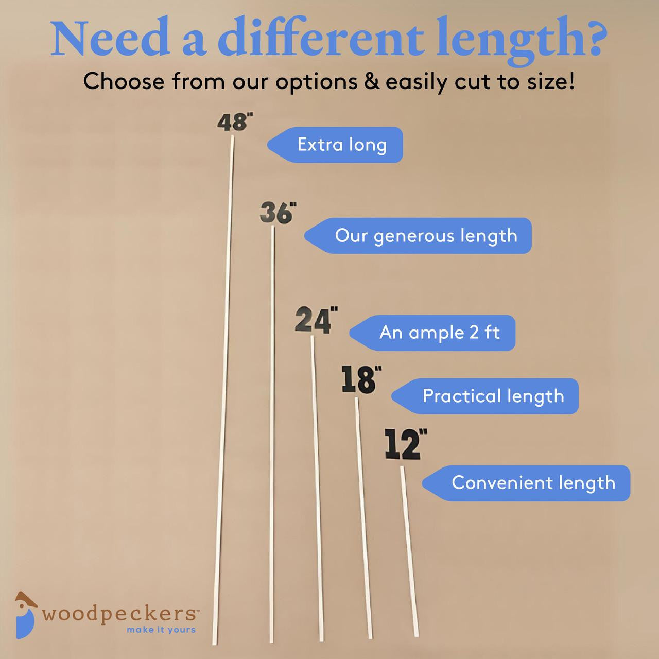 Woodpeckers Crafts 1/4" x 24" Square Dowel