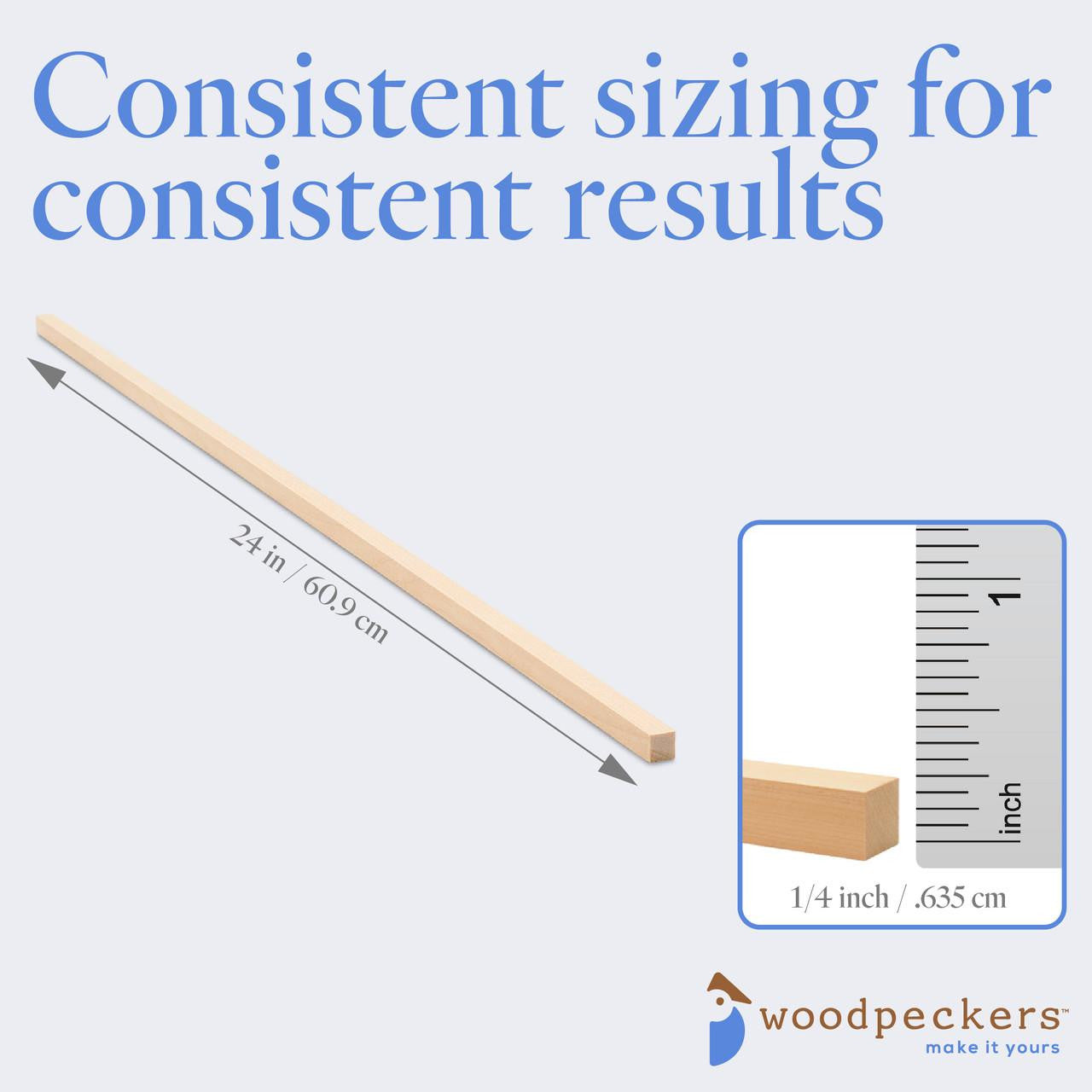 Woodpeckers Crafts 1/4" x 24" Square Dowel
