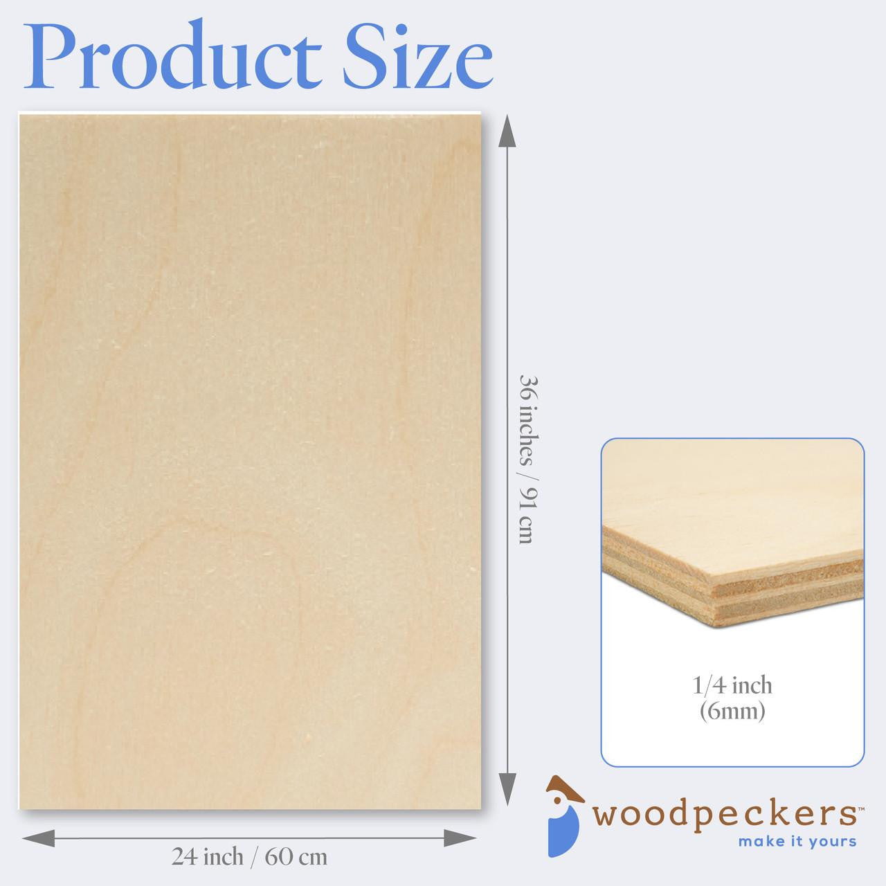 Woodpeckers Crafts 1/4" x 24" x 36" Baltic Birch Sheets B/BB